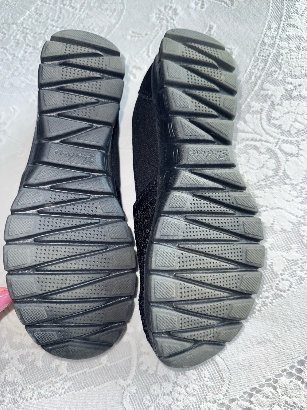Skechers Air-Cooled Memory Foam Black Lace Slip On Flats 23422 BBK Womens 9.5 - Picture 8 of 9